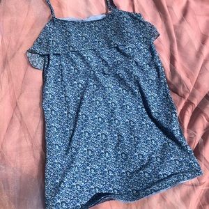 NWOT Blue Flower Print Dress